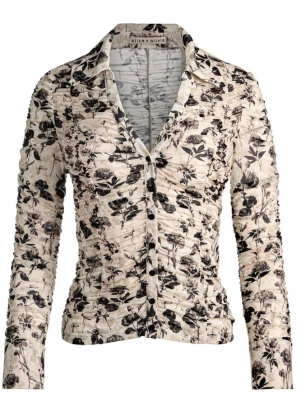 Alice and Olivia PORTIA MESH BUTTON DOWN